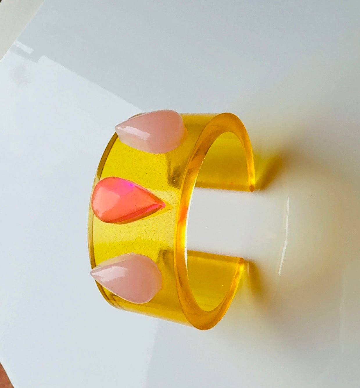 Pink Teardrop Trio Golden