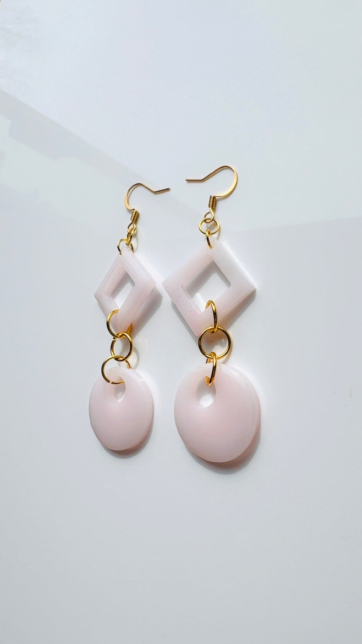 Blush Geo Dangle Earrings