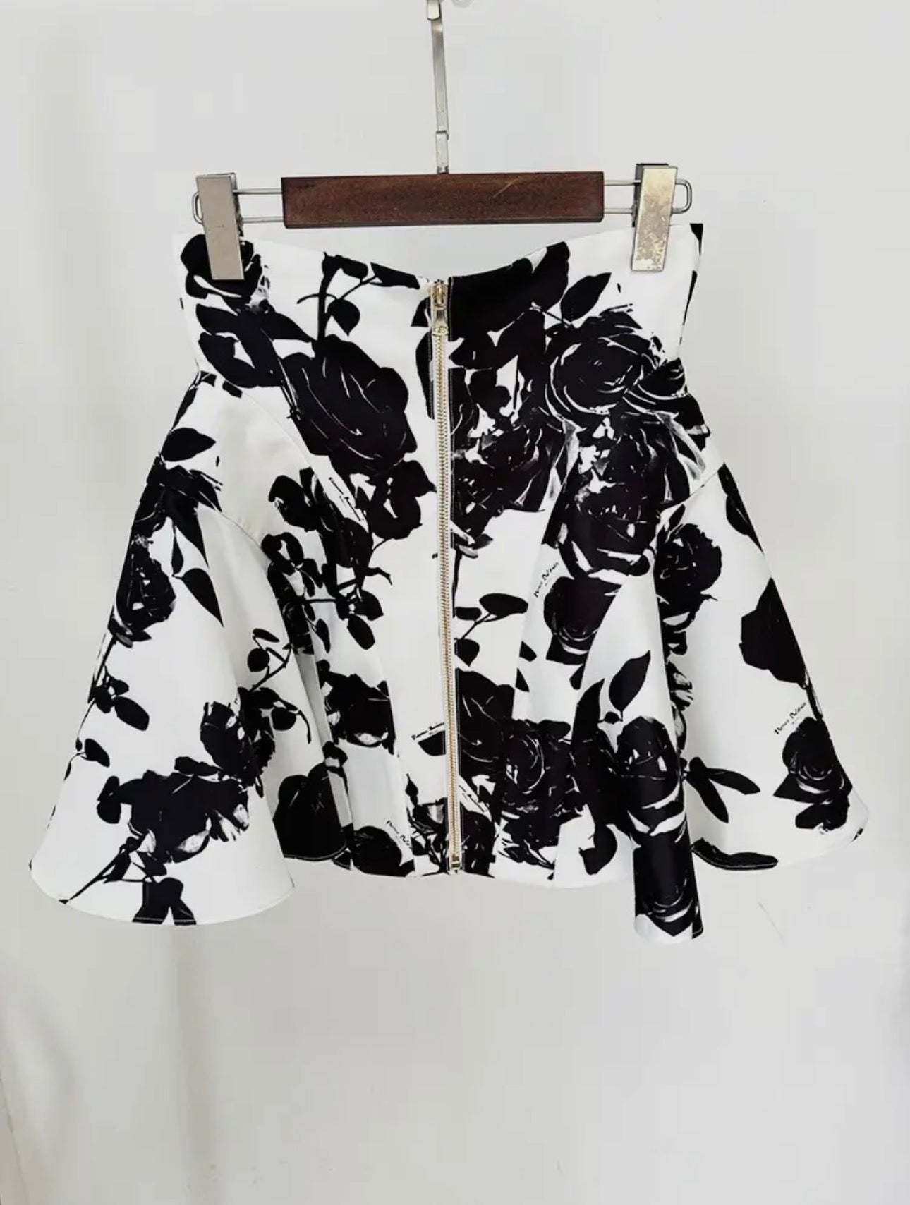 Black and White Rose Skirt