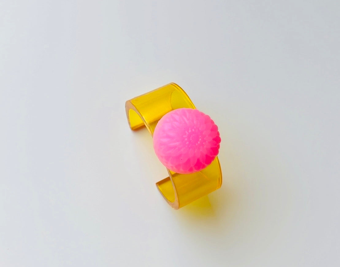 Golden Bubble Gum Dahlia Cuff