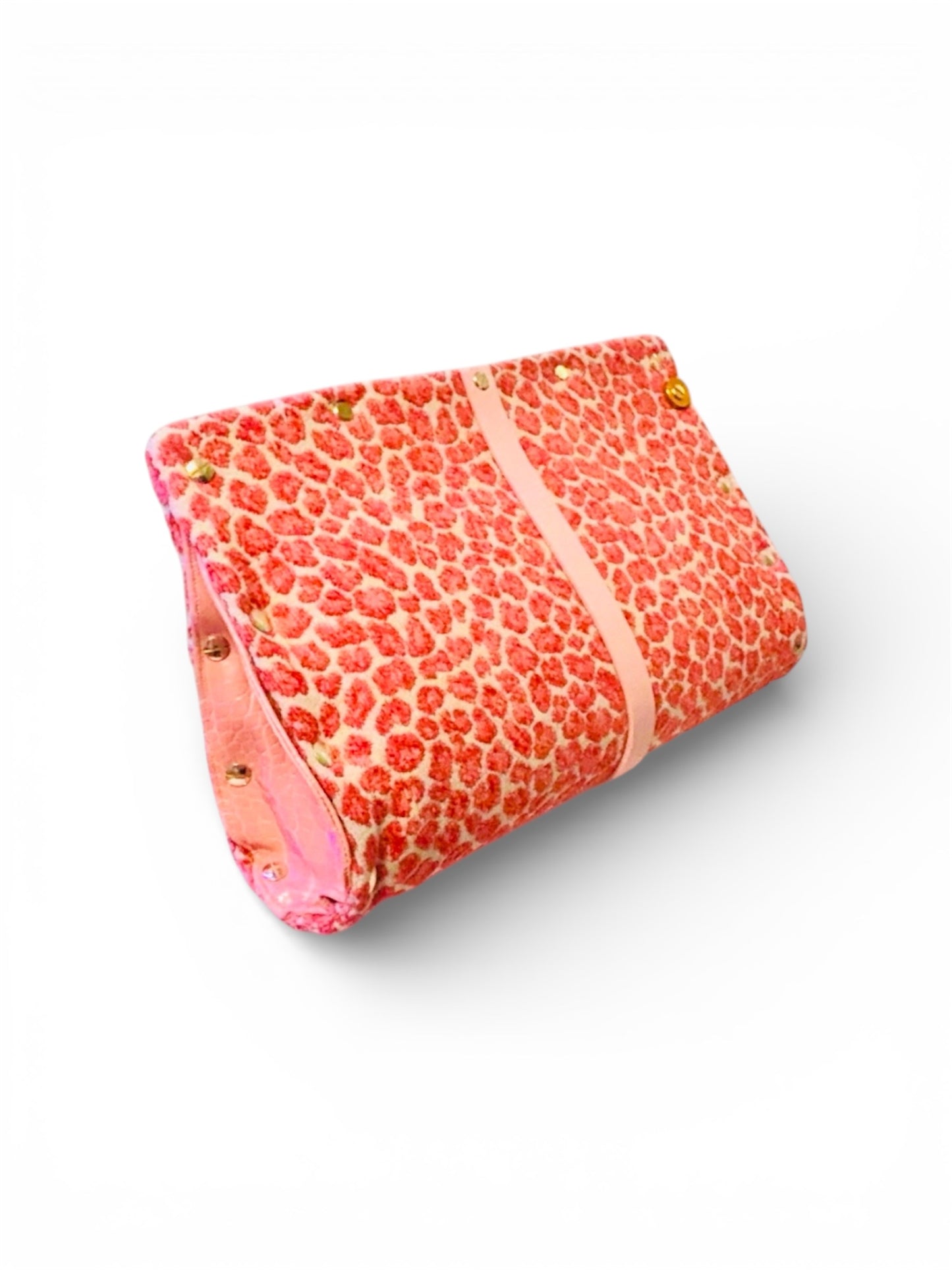 Pink Leopard Chenille Clutch
