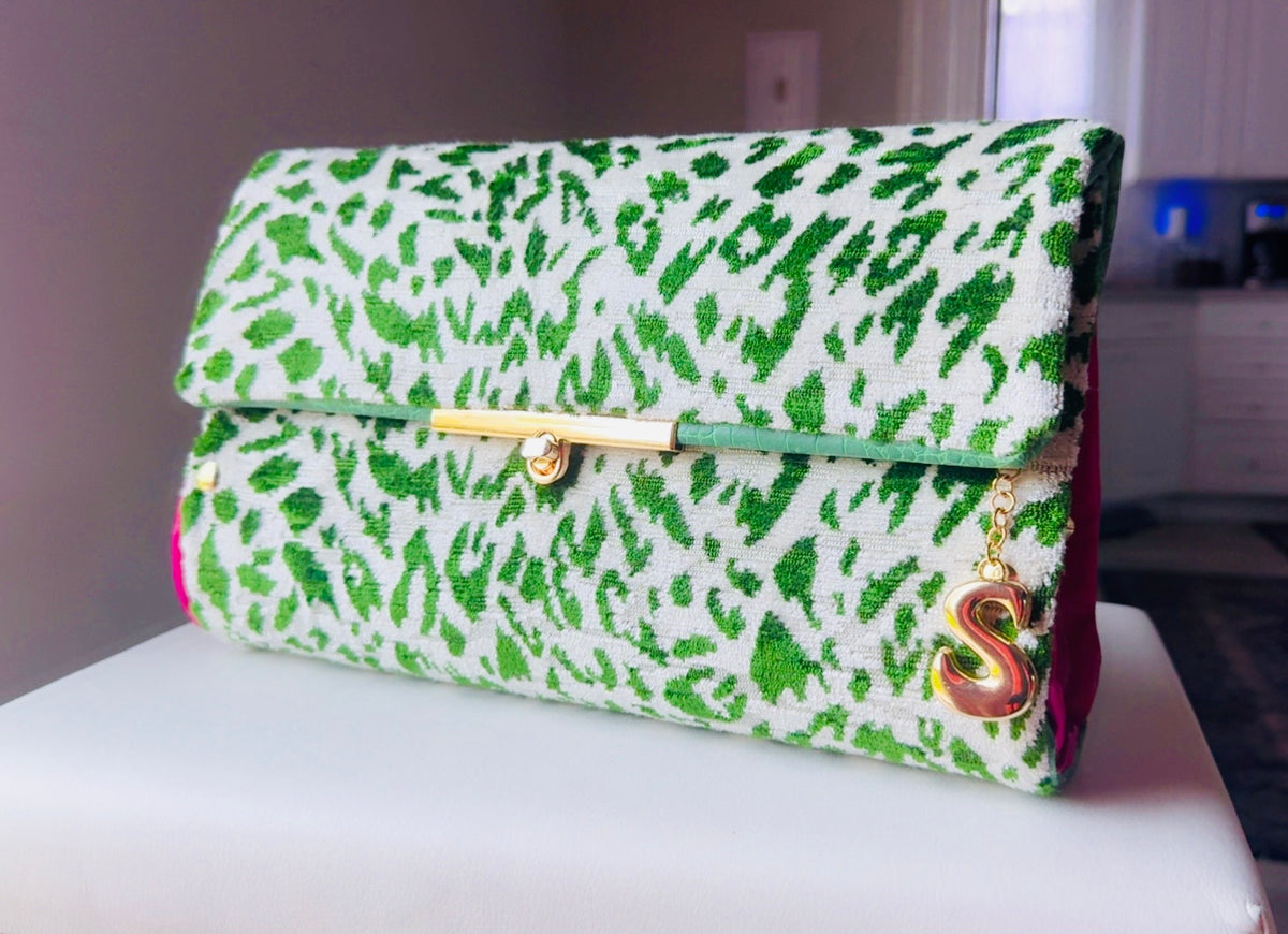 Wicked Green and Pink Clutch