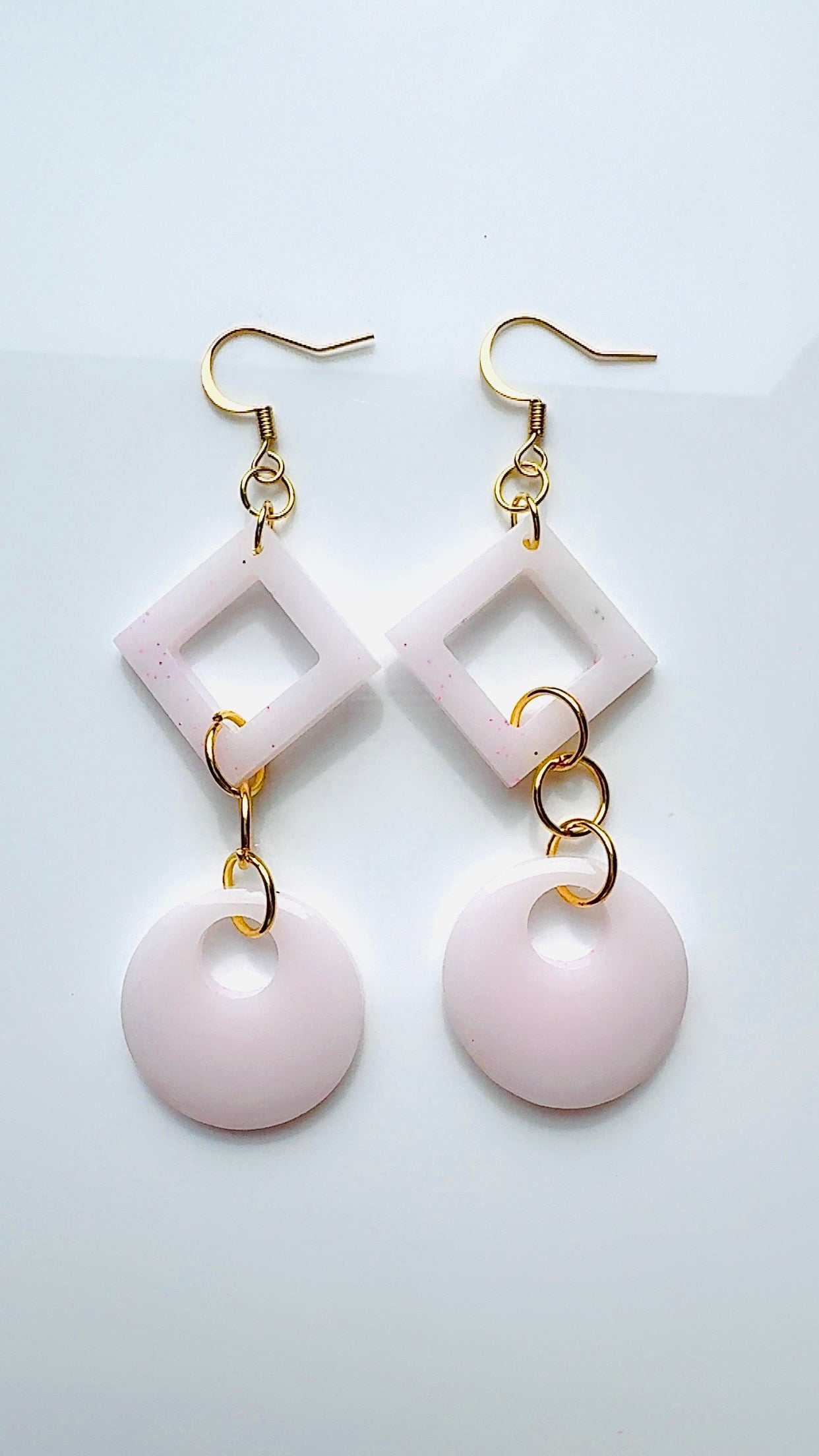 Blush Geo Dangle Earrings