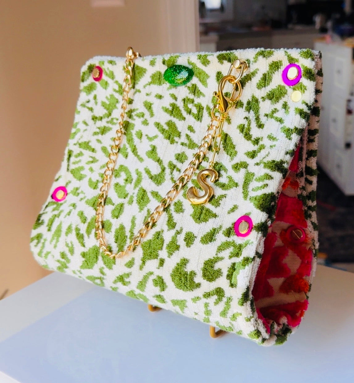 Green Leopard Clutch