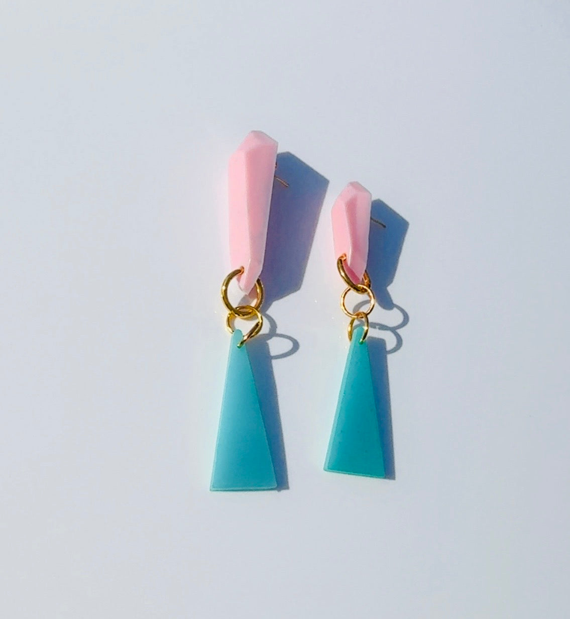 Mint Pink Chandelier Ear Candy