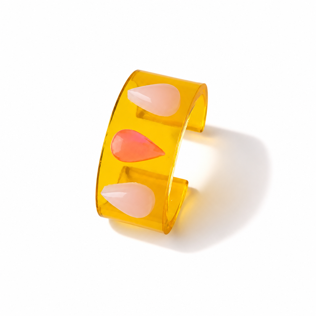 Pink Teardrop Trio Golden