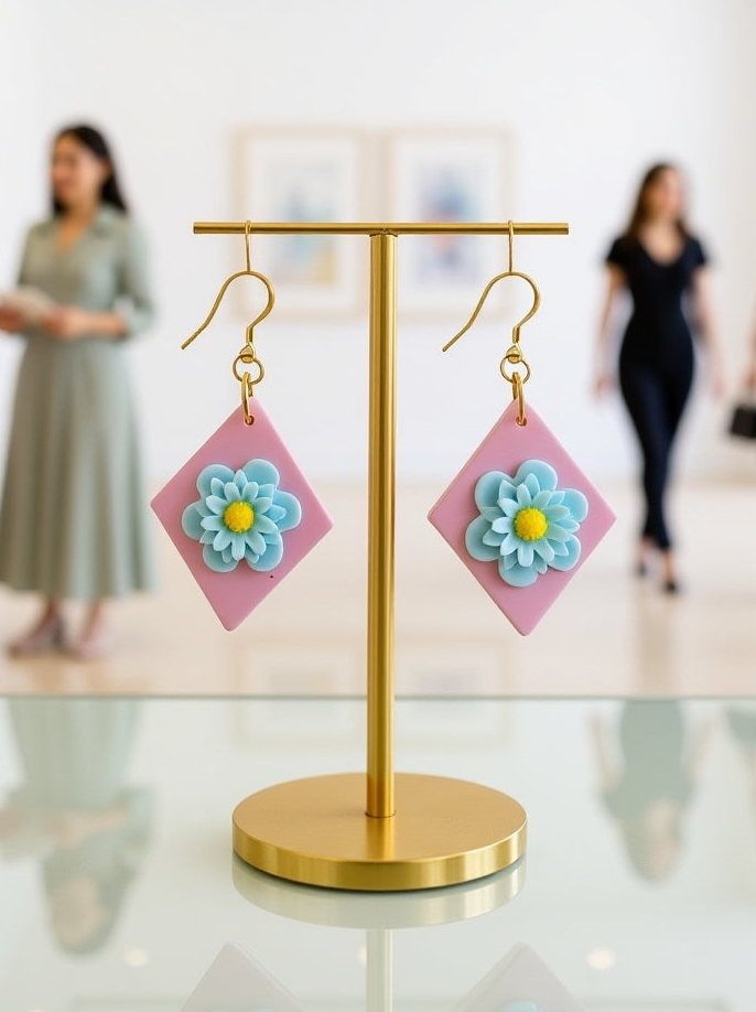 Blue Daisy Dangle