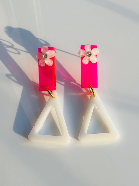 White Lotus Flower Earrings