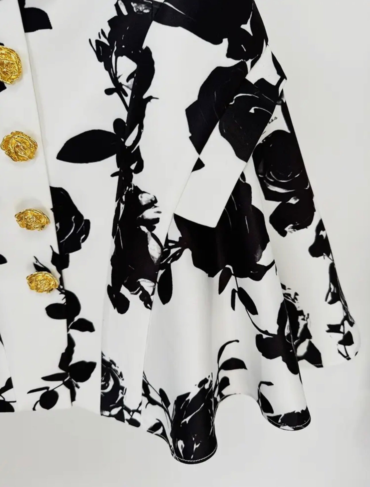 Black and White Rose Skirt