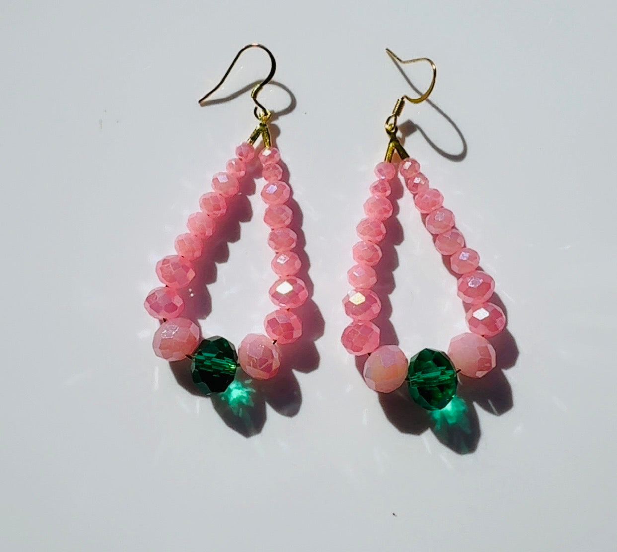 Pink and Green Crystal Loops