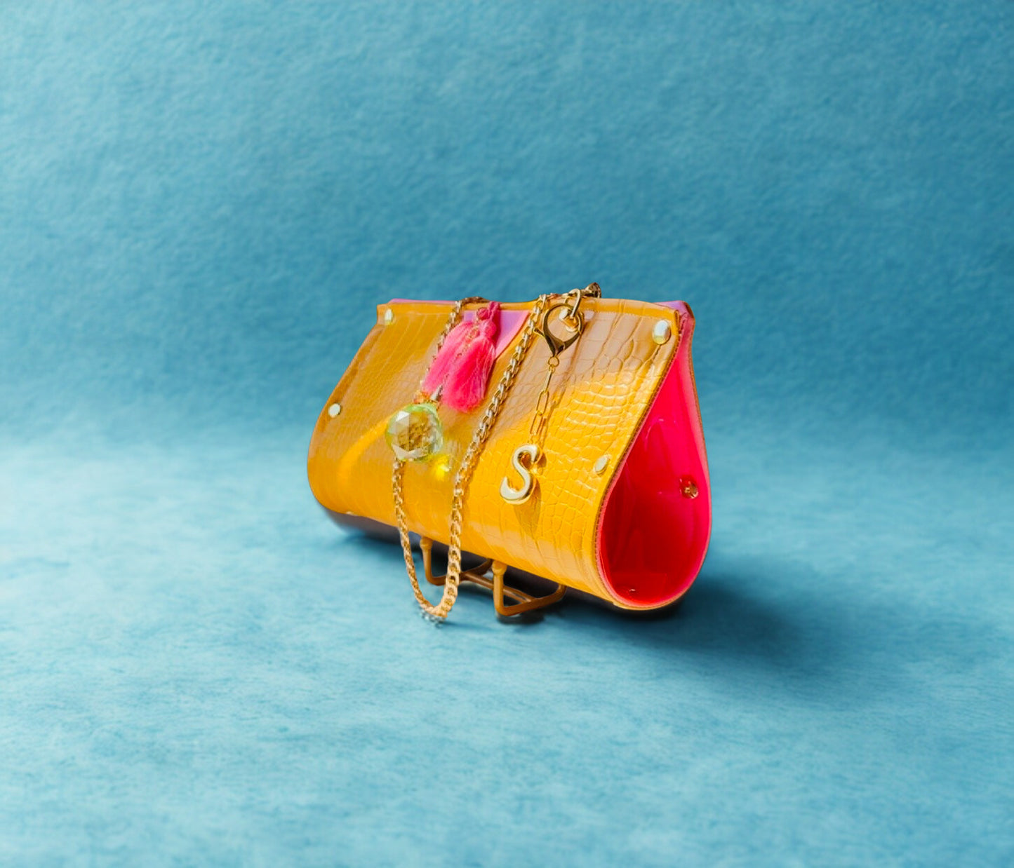 Yellow Brick Rd and Pink Vinyl Clutch