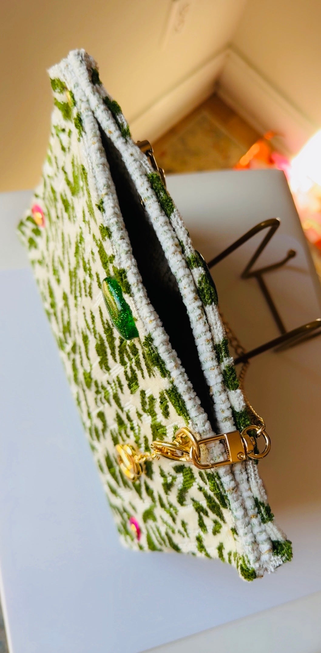 Green Leopard Clutch