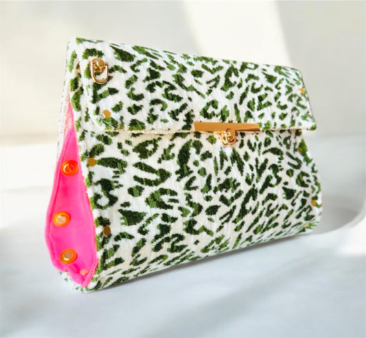 Wicked Green and Pink Clutch