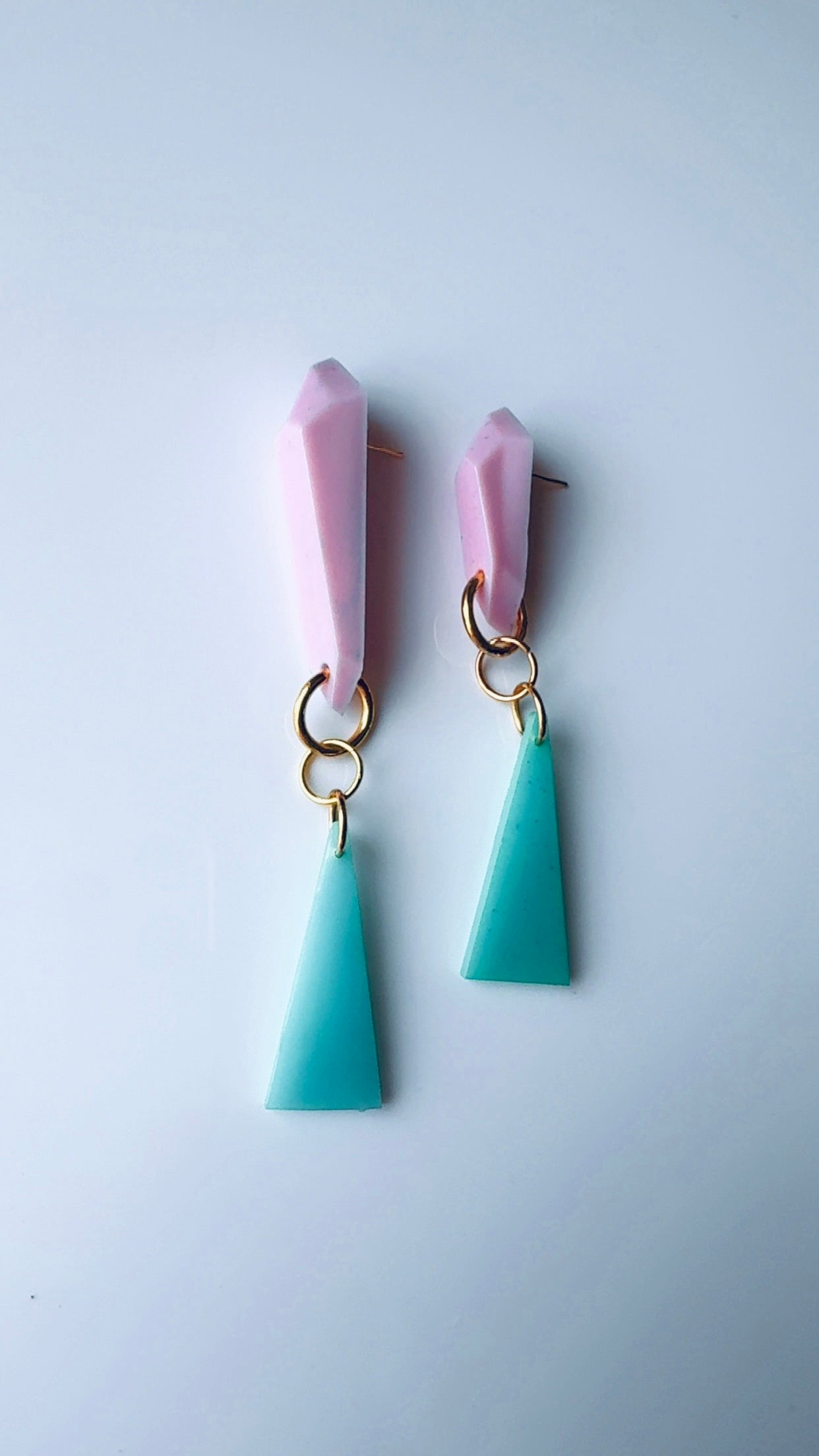 Mint Pink Chandelier Ear Candy