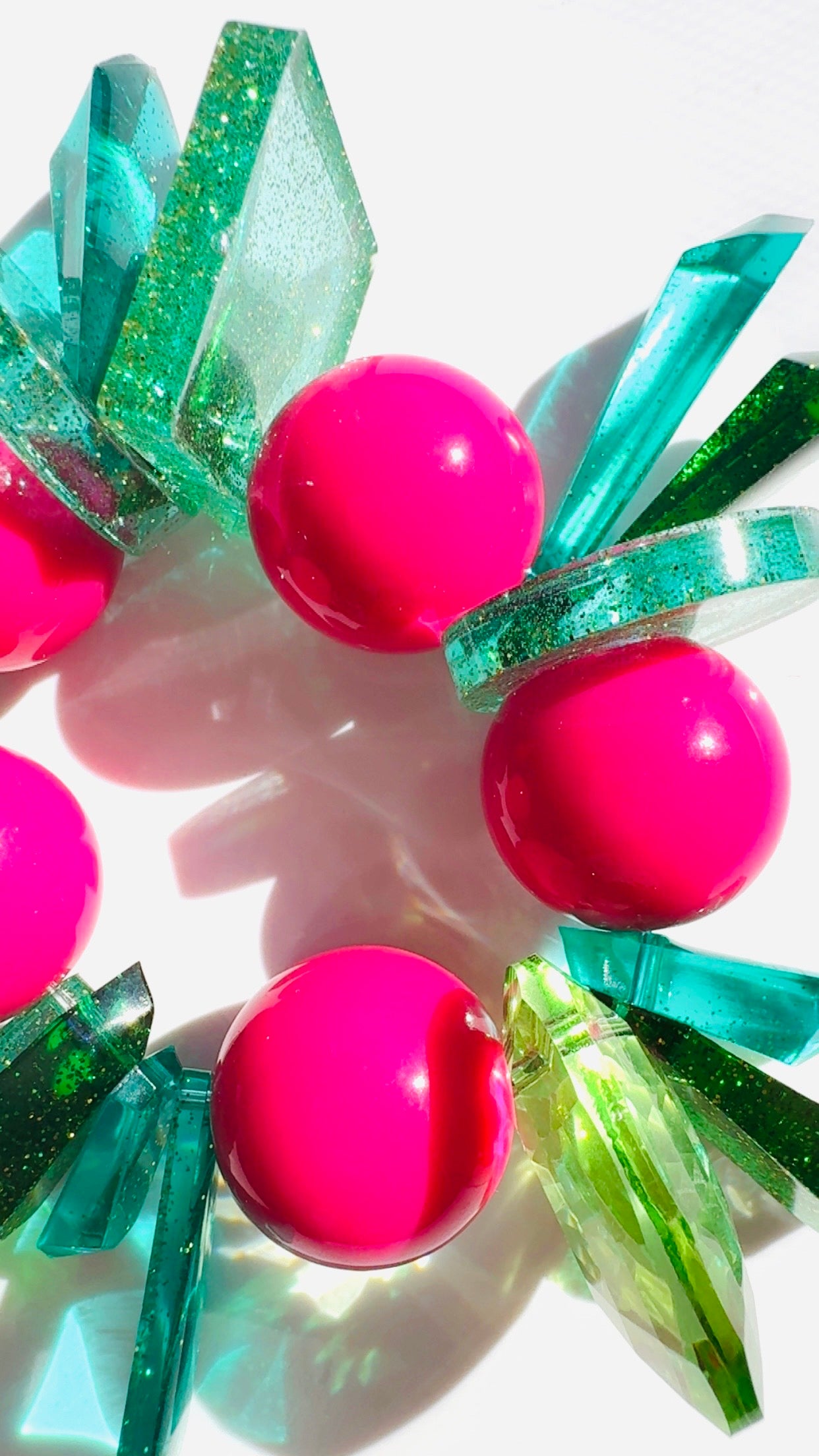Hot Pink Teal Geo Bracelet