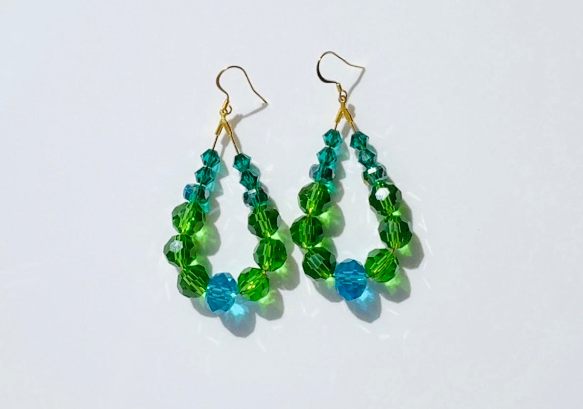 Ocean Blue Crystal Loops