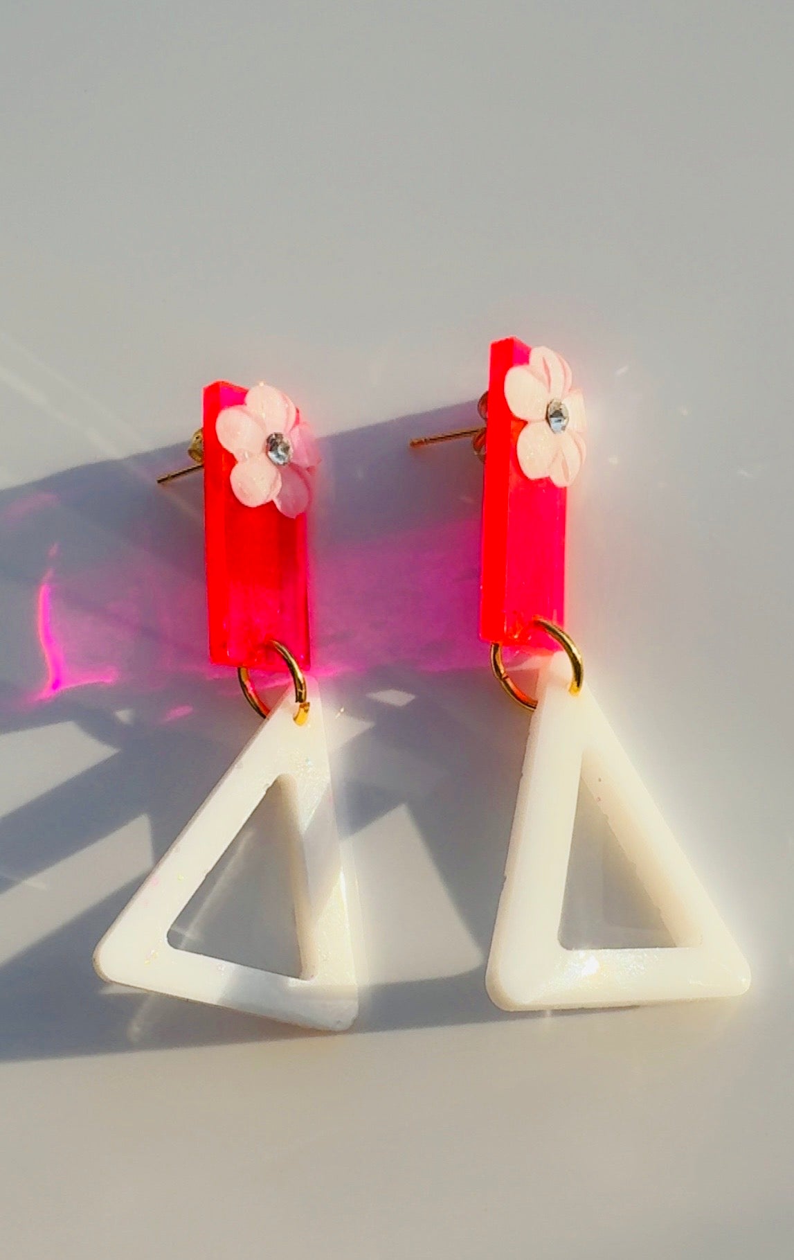 White Lotus Flower Earrings