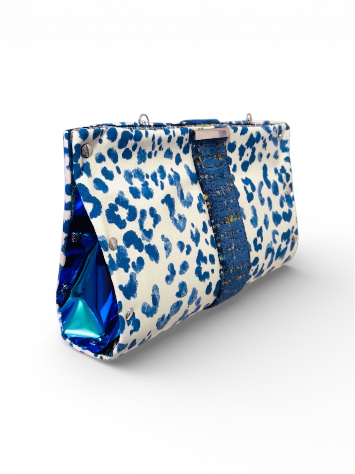 Blue Leopard Clutch