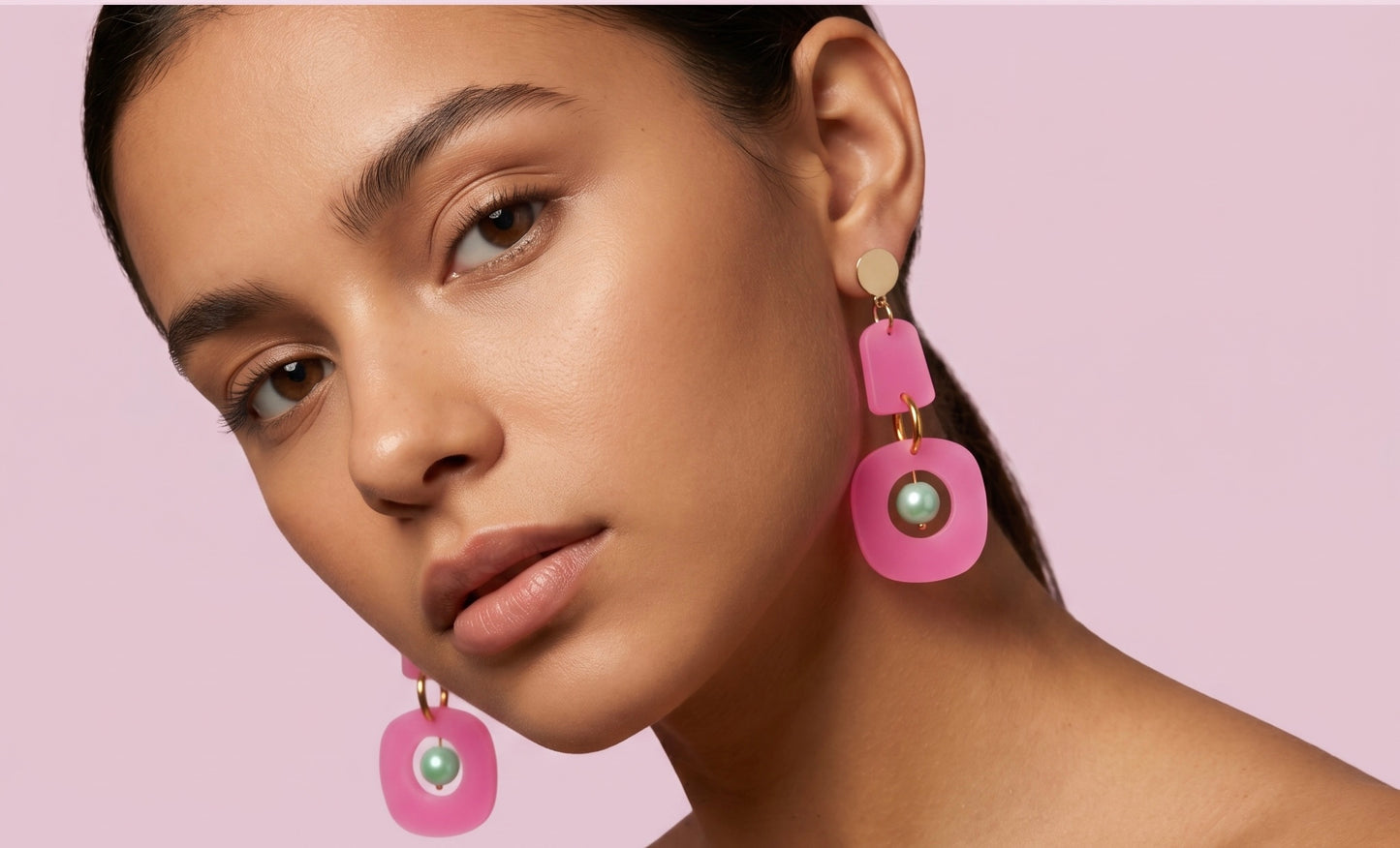 Bubble Pink and Mint Pearl Ear Candy