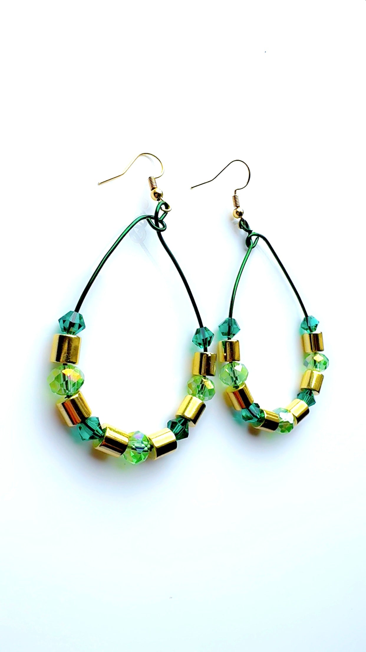 Emerald Green and Gold Ear Candy