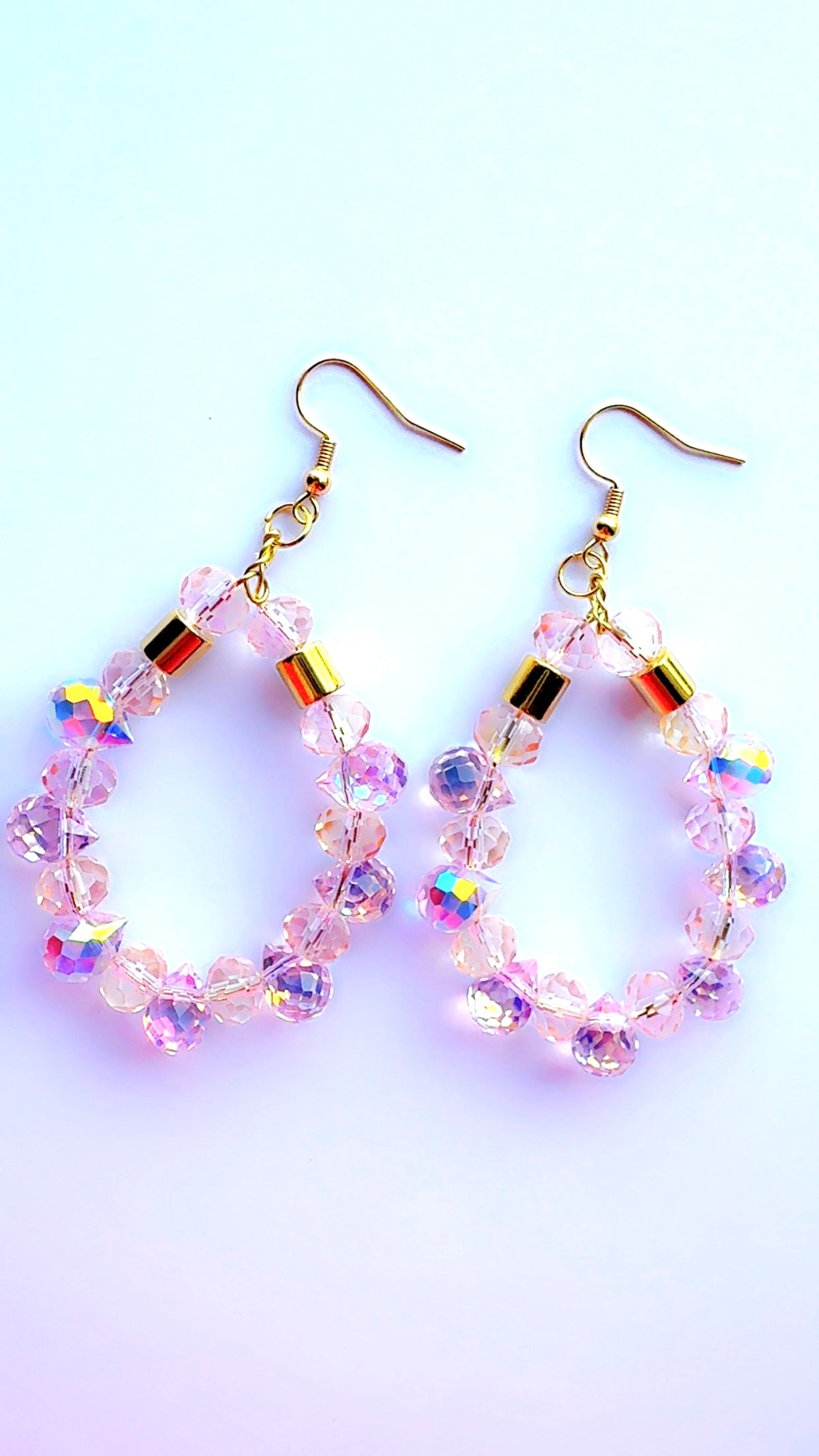 Lavender Gold Crystal Earrings