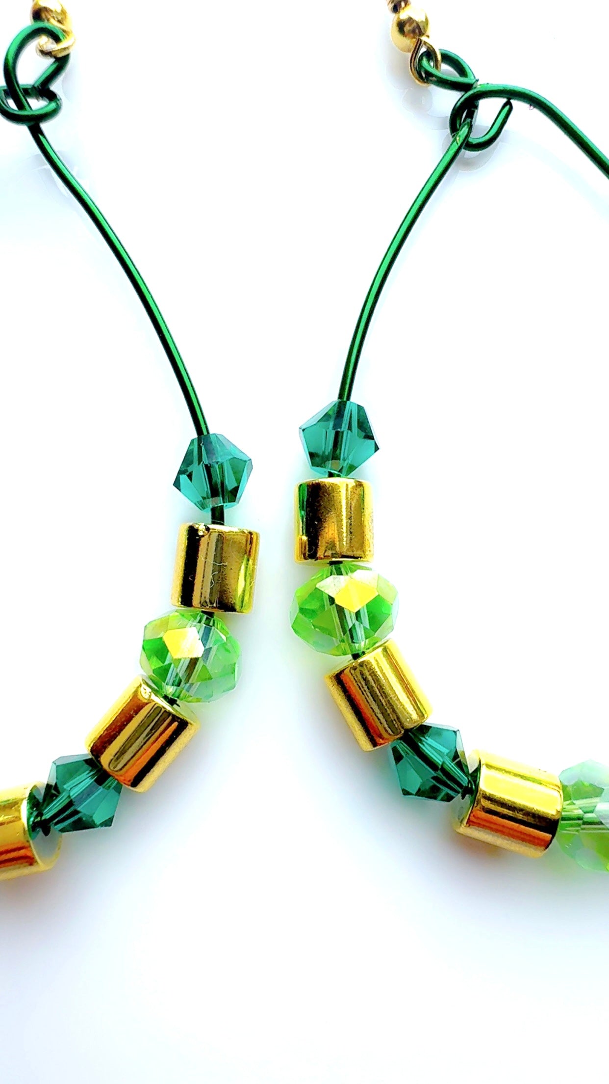 Emerald Green and Gold Ear Candy
