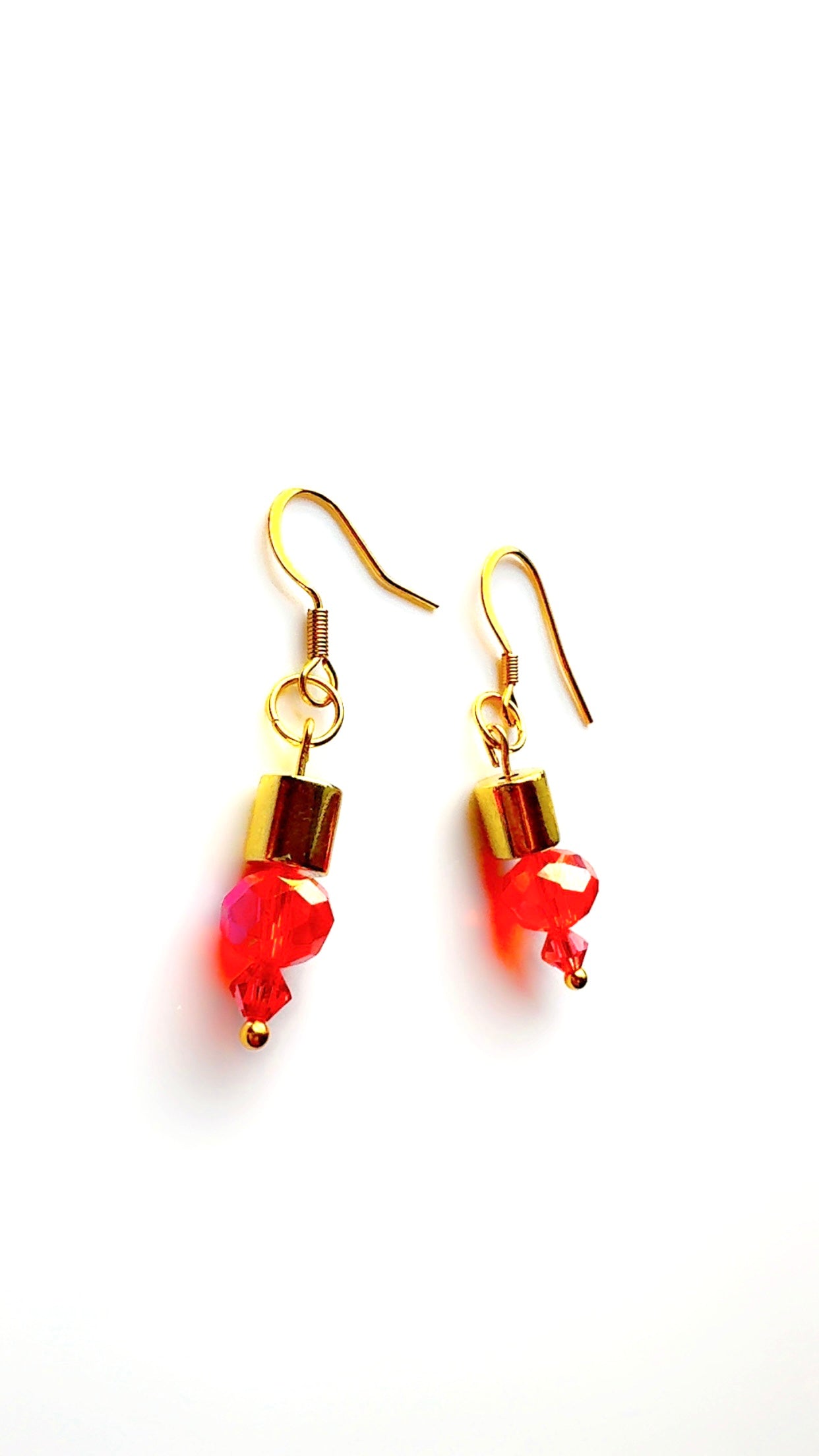 Gold and Orange Drop Ear Candy