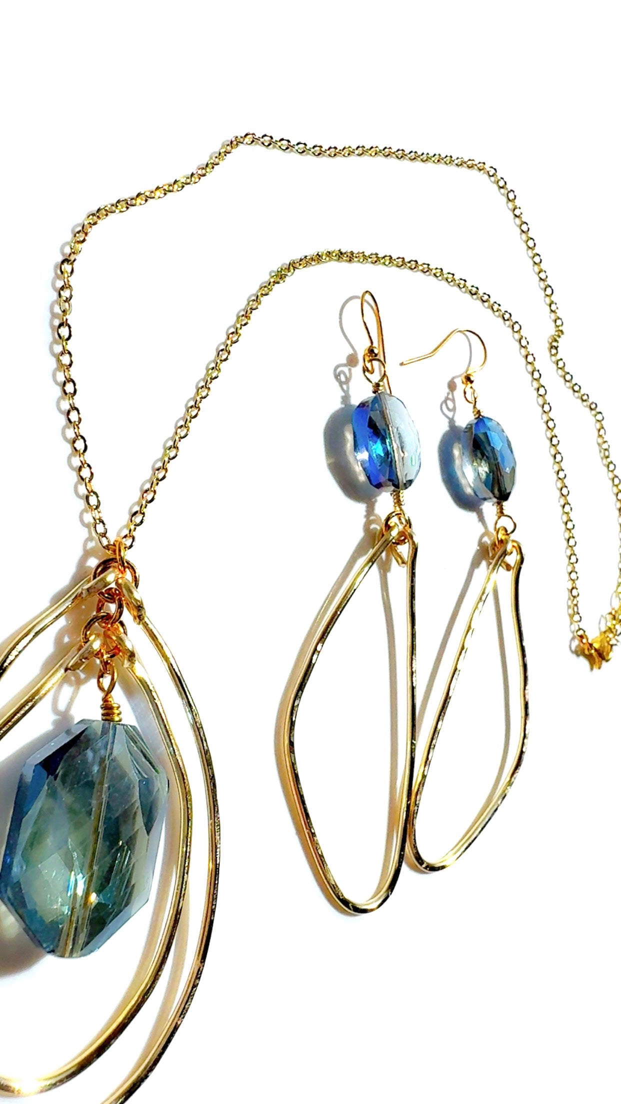 Sapphire Blue Ear and Neck Candy Set