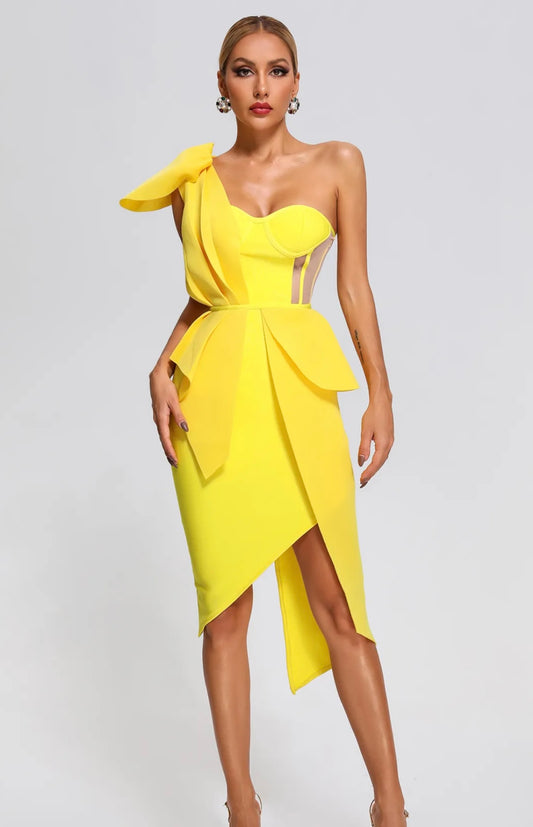 SOLD Yellow Bandage Dress