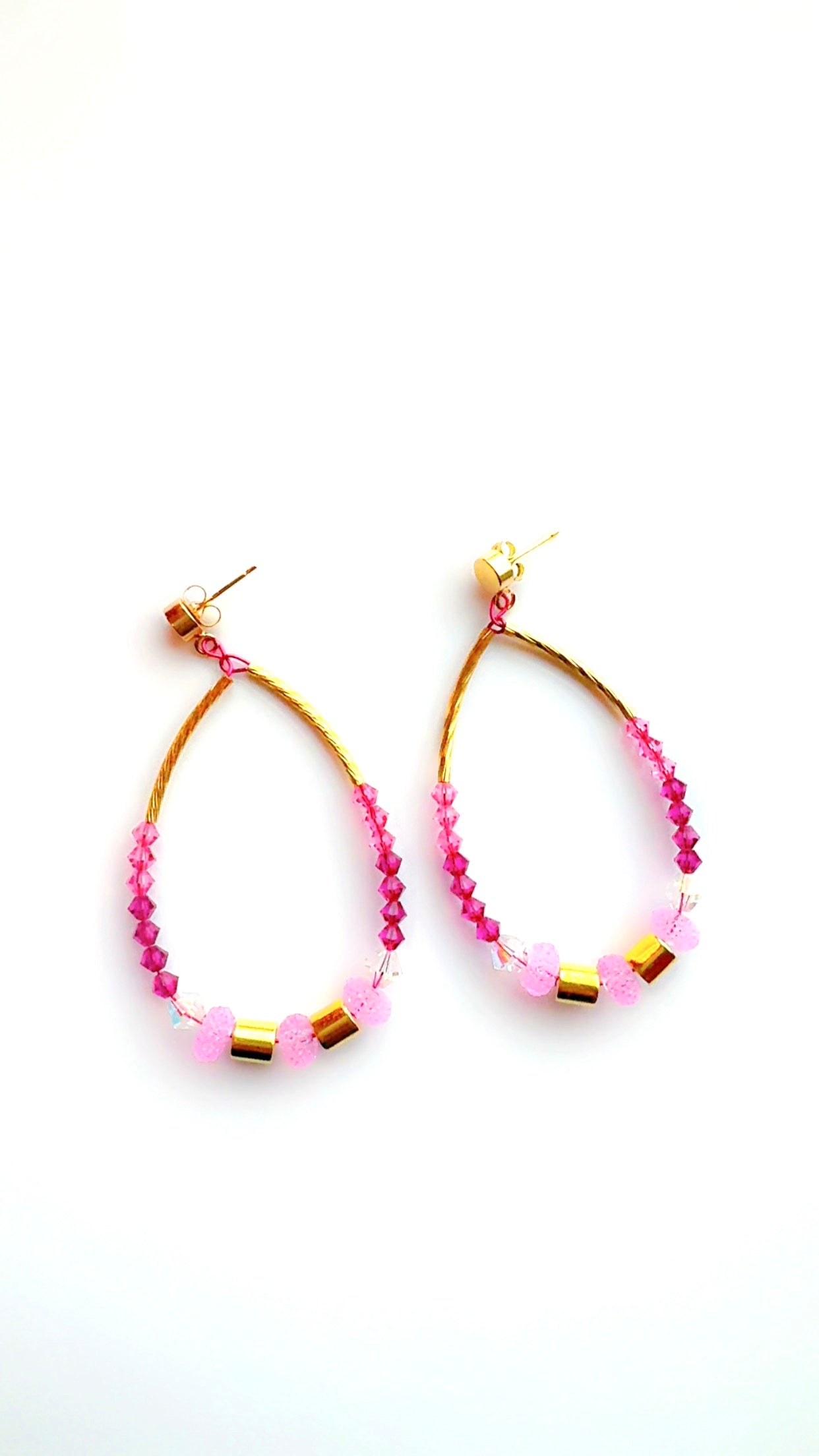 Bubble Gum Drop Hoop Earrings