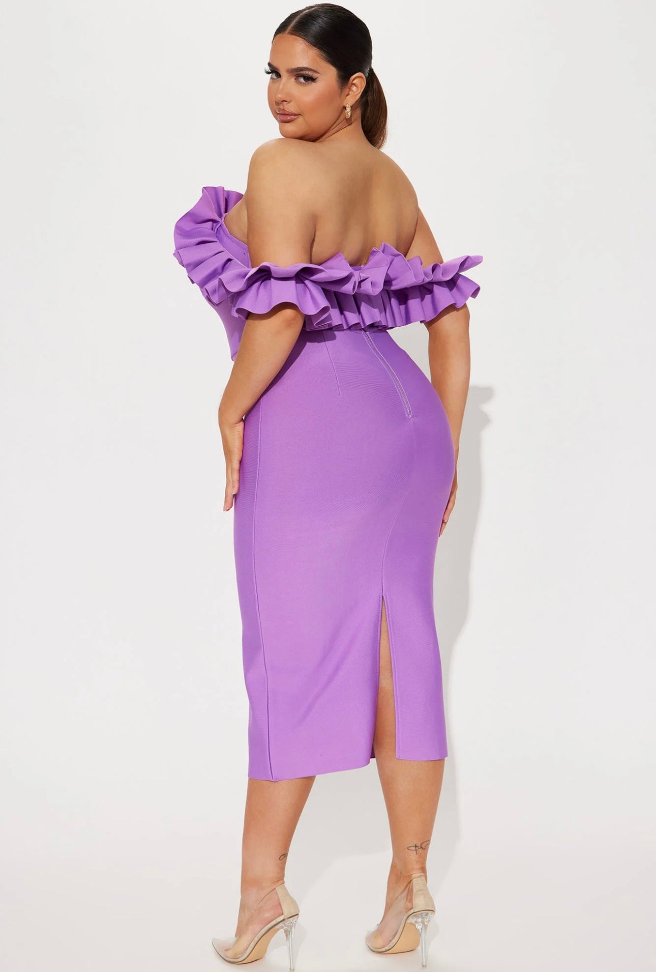 Lavender Ruffle Bodycon