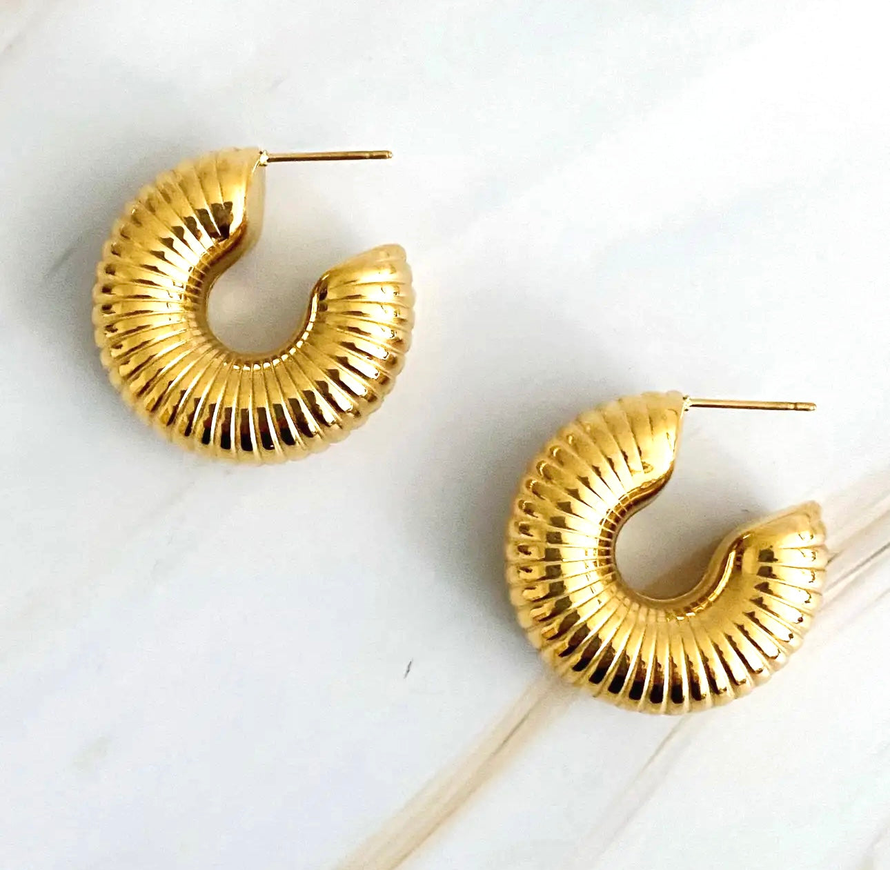 Pleated Full Body Hoop Earrings
