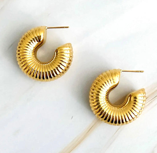 Pleated Full Body Hoop Earrings