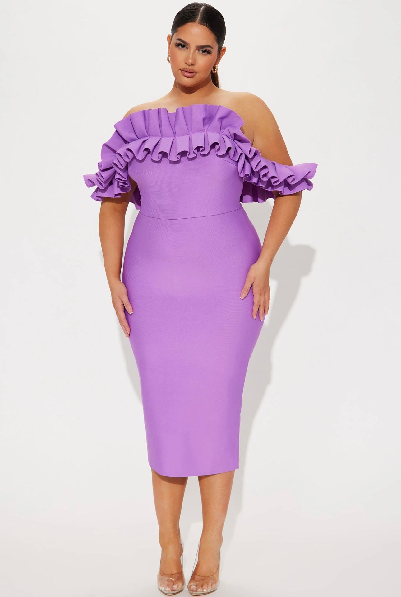 Lavender Ruffle Bodycon