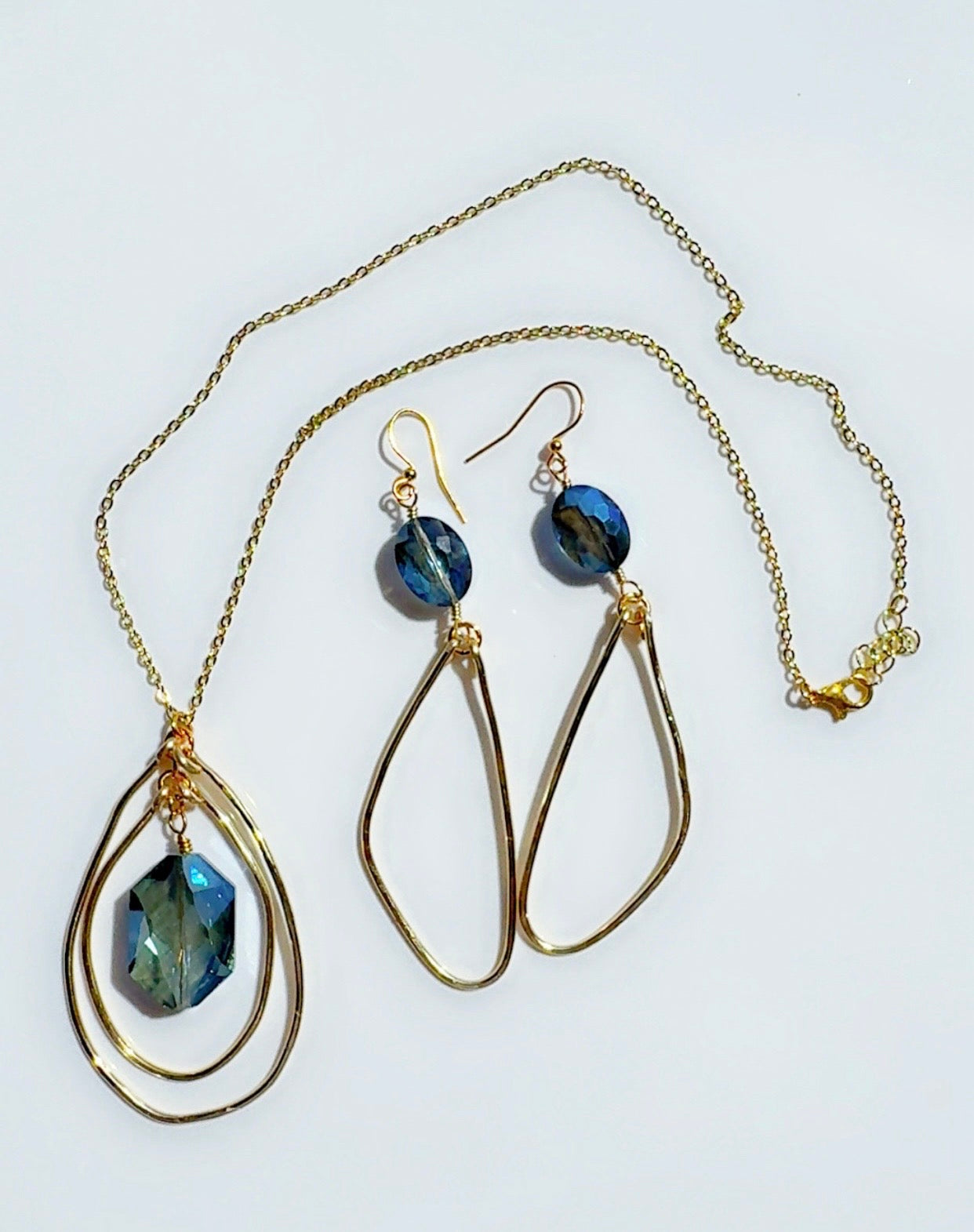 Sapphire Blue Ear and Neck Candy Set