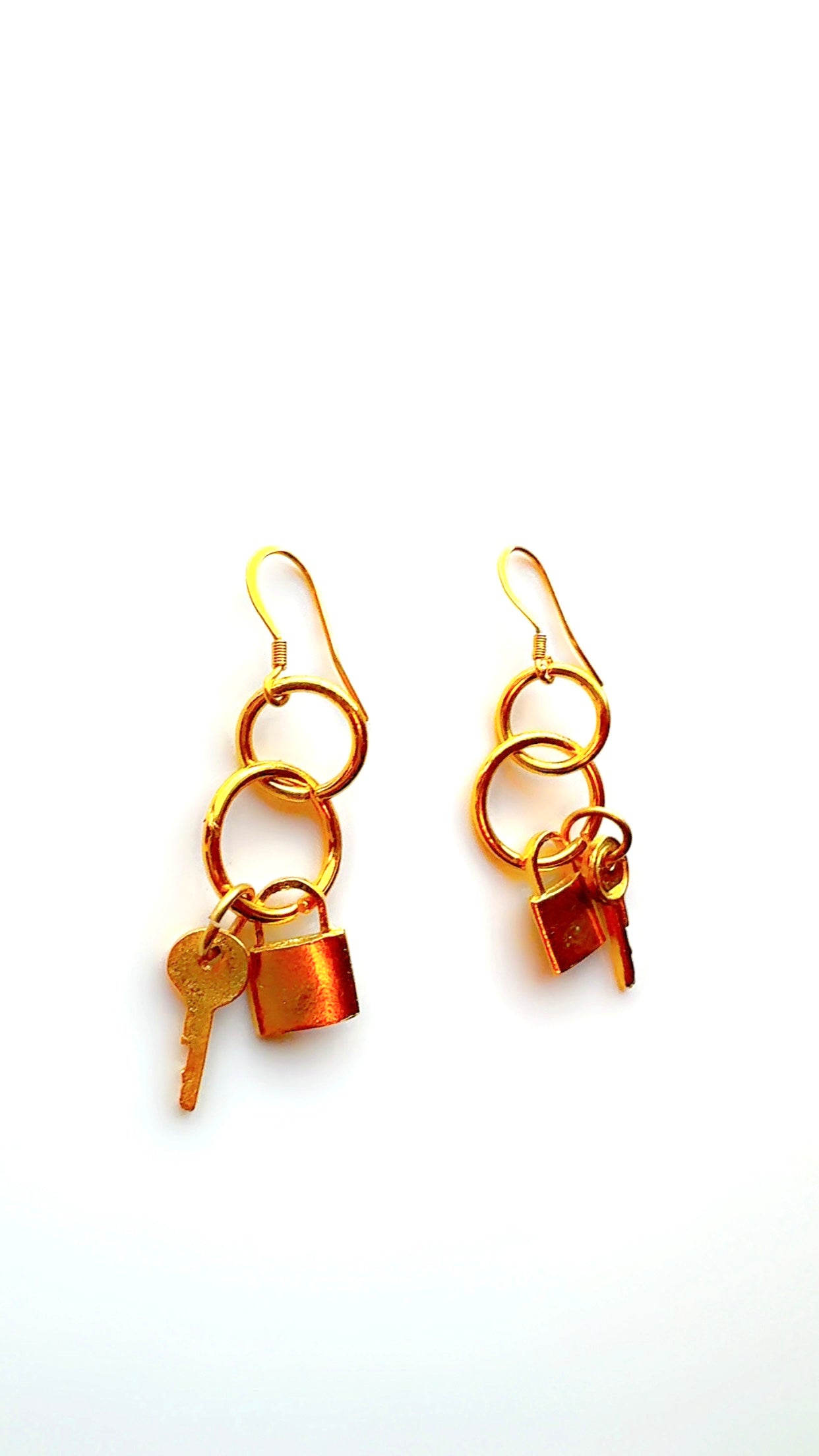 Lock and Key Drop Earrings