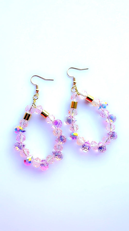 Lavender Gold Crystal Earrings