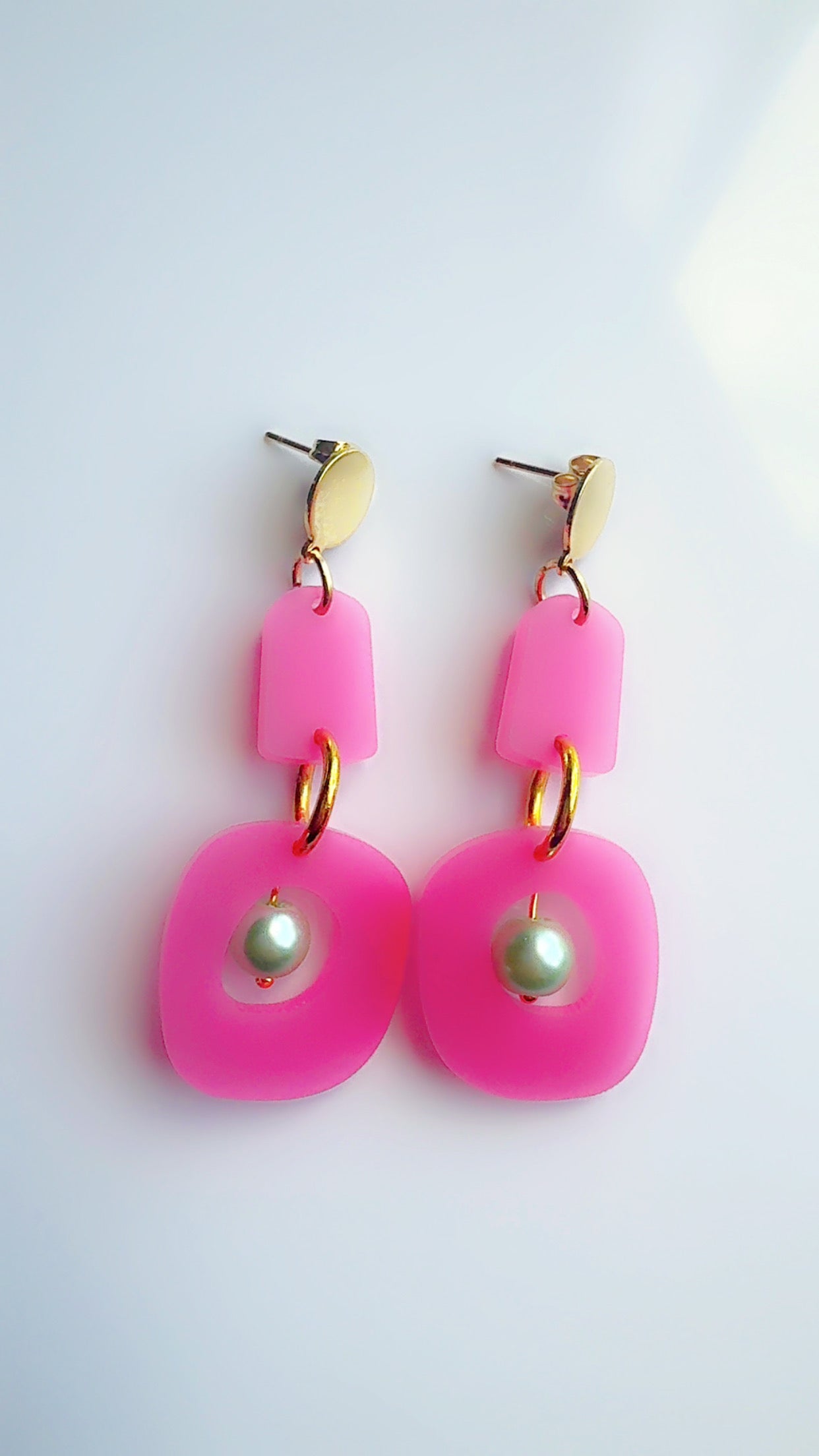 Bubble Pink and Mint Pearl Ear Candy