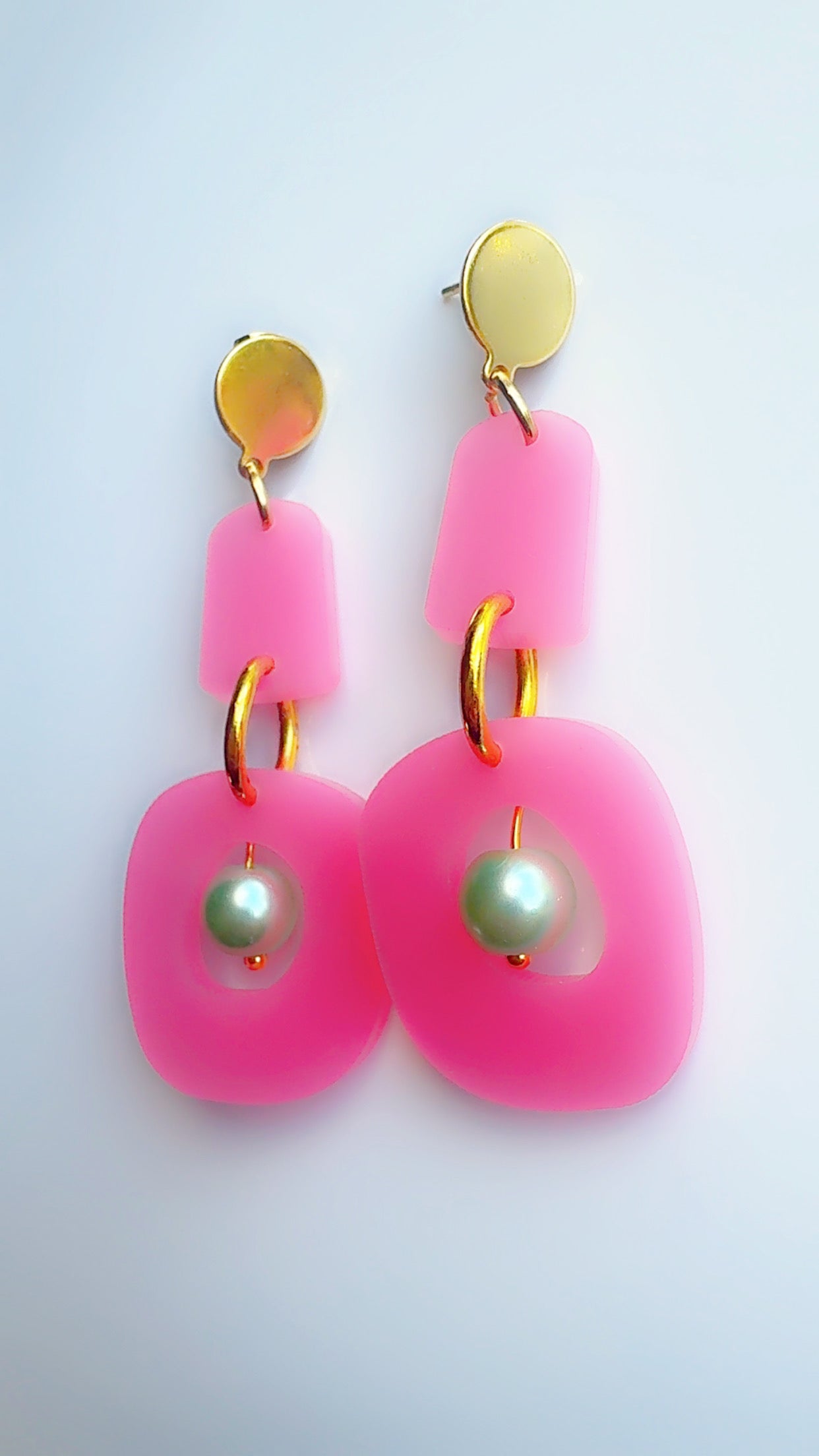 Bubble Pink and Mint Pearl Ear Candy