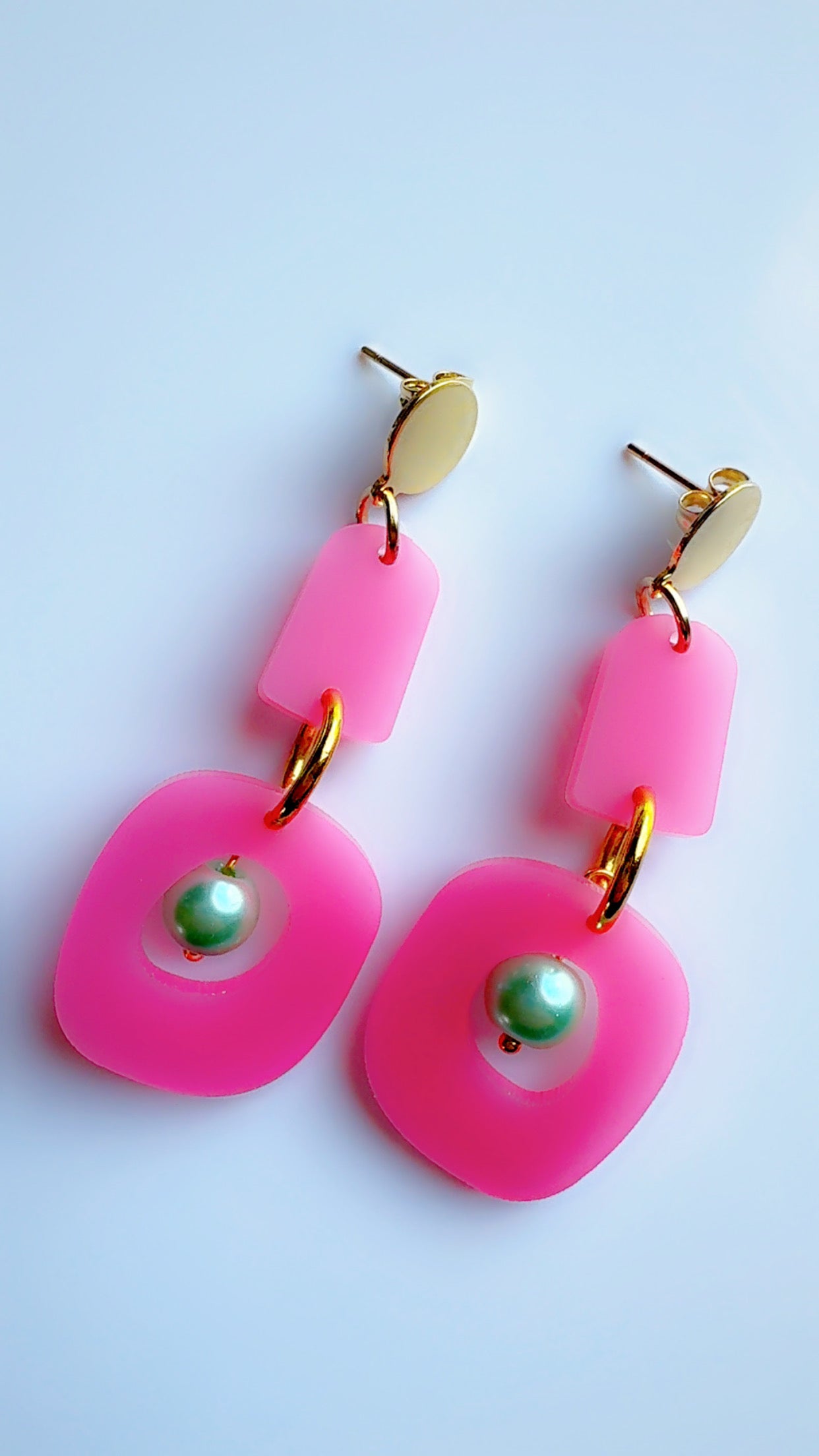 Bubble Pink and Mint Pearl Ear Candy