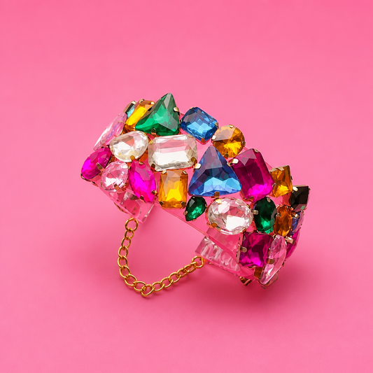 Kaleidoscope Cuff with Chain