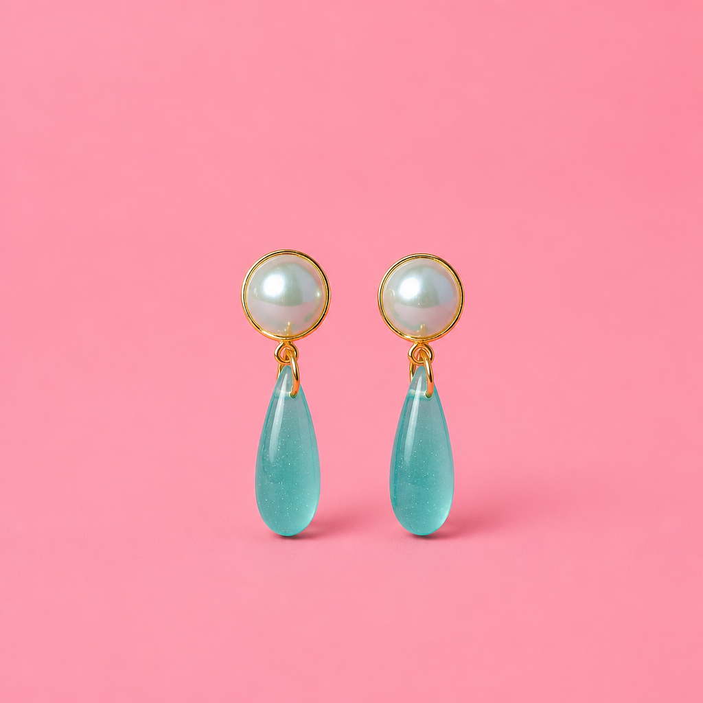Ocean Blue Pearl Ear Candy