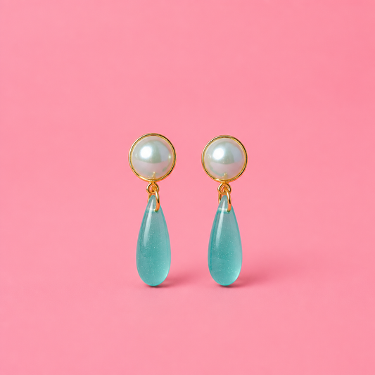 Ocean Blue Pearl Ear Candy