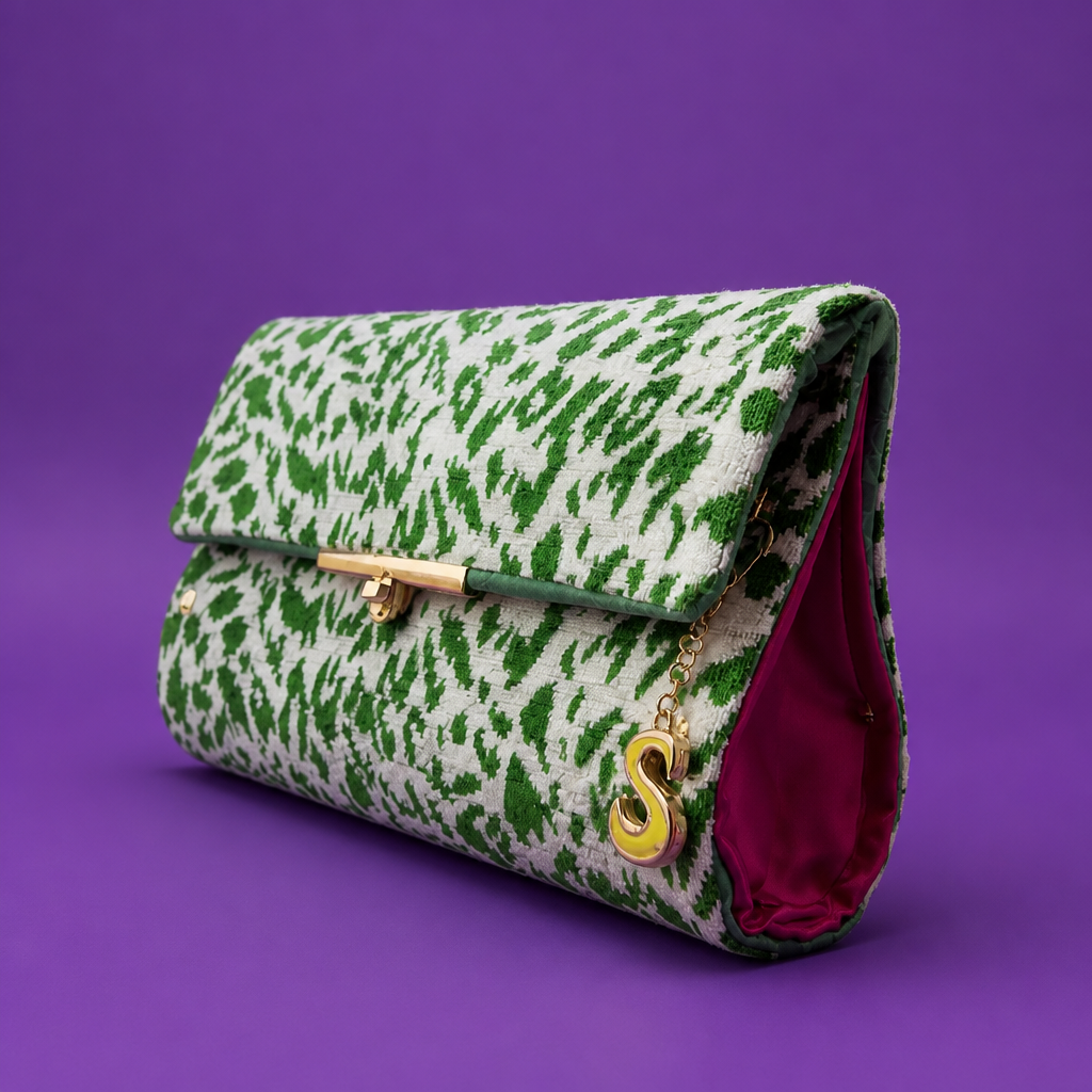 Wicked Green and Pink Clutch