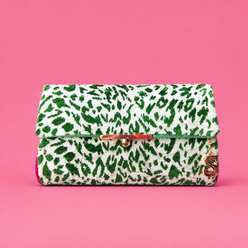 Wicked Green and Pink Clutch