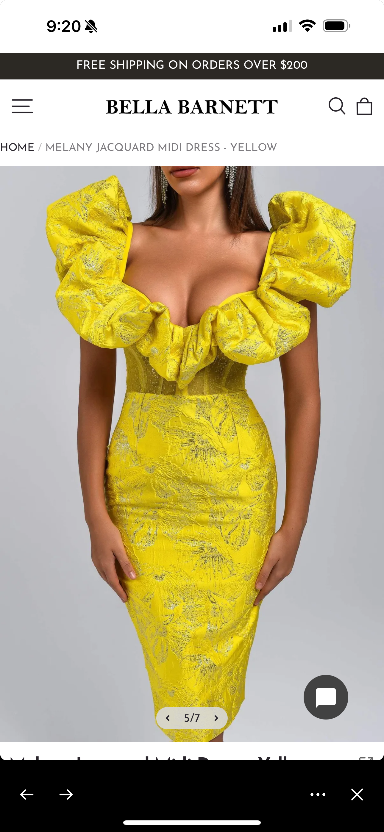 SOLD Yellow Jacquard Dress