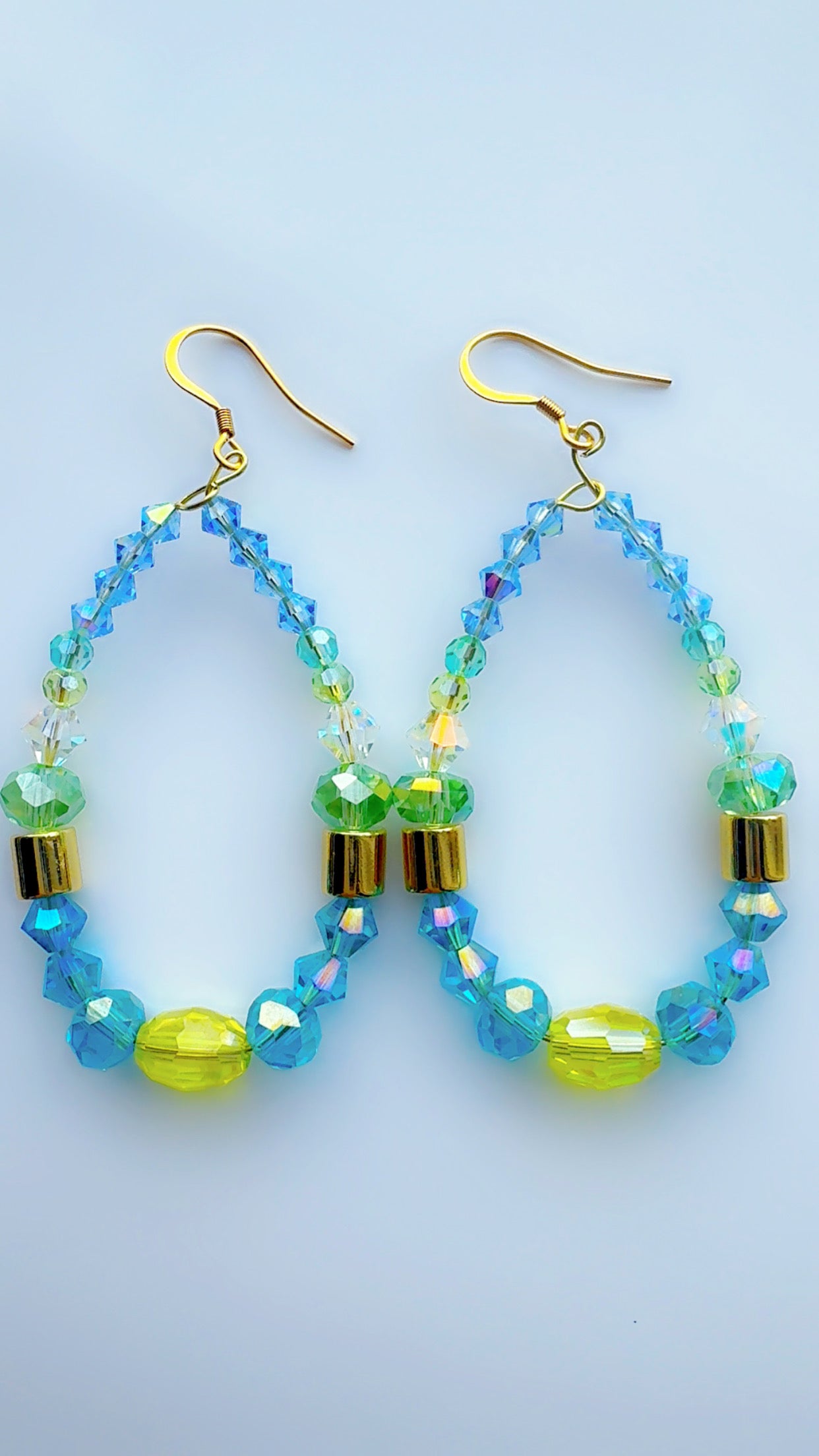 Carolina Blue and Green Crystal Ear Candy *Brand Signature Style