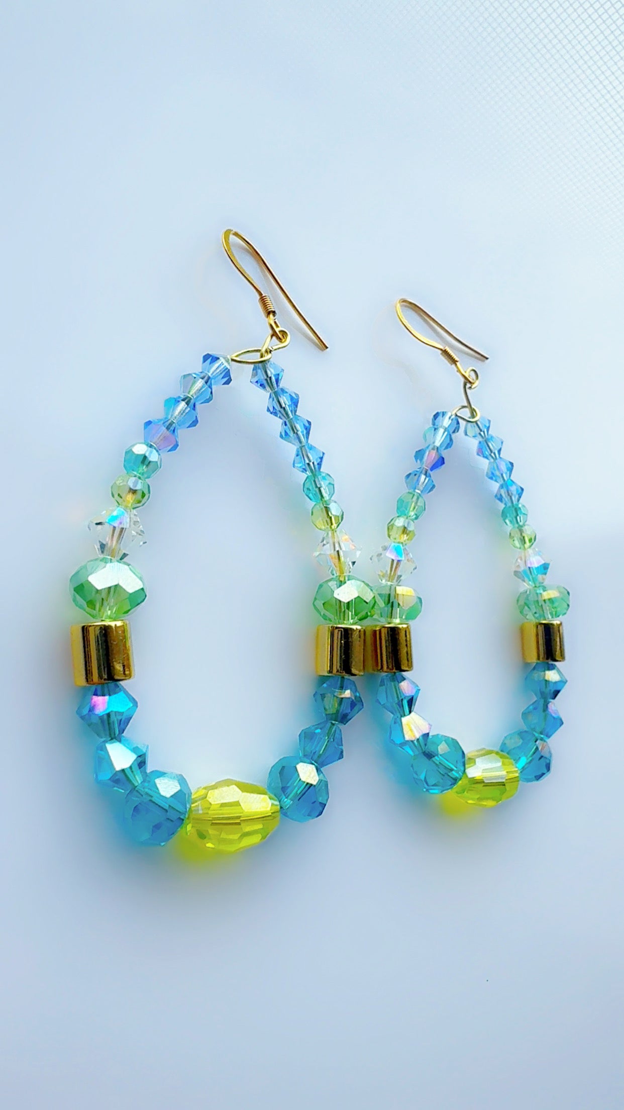 Carolina Blue and Green Crystal Ear Candy *Brand Signature Style