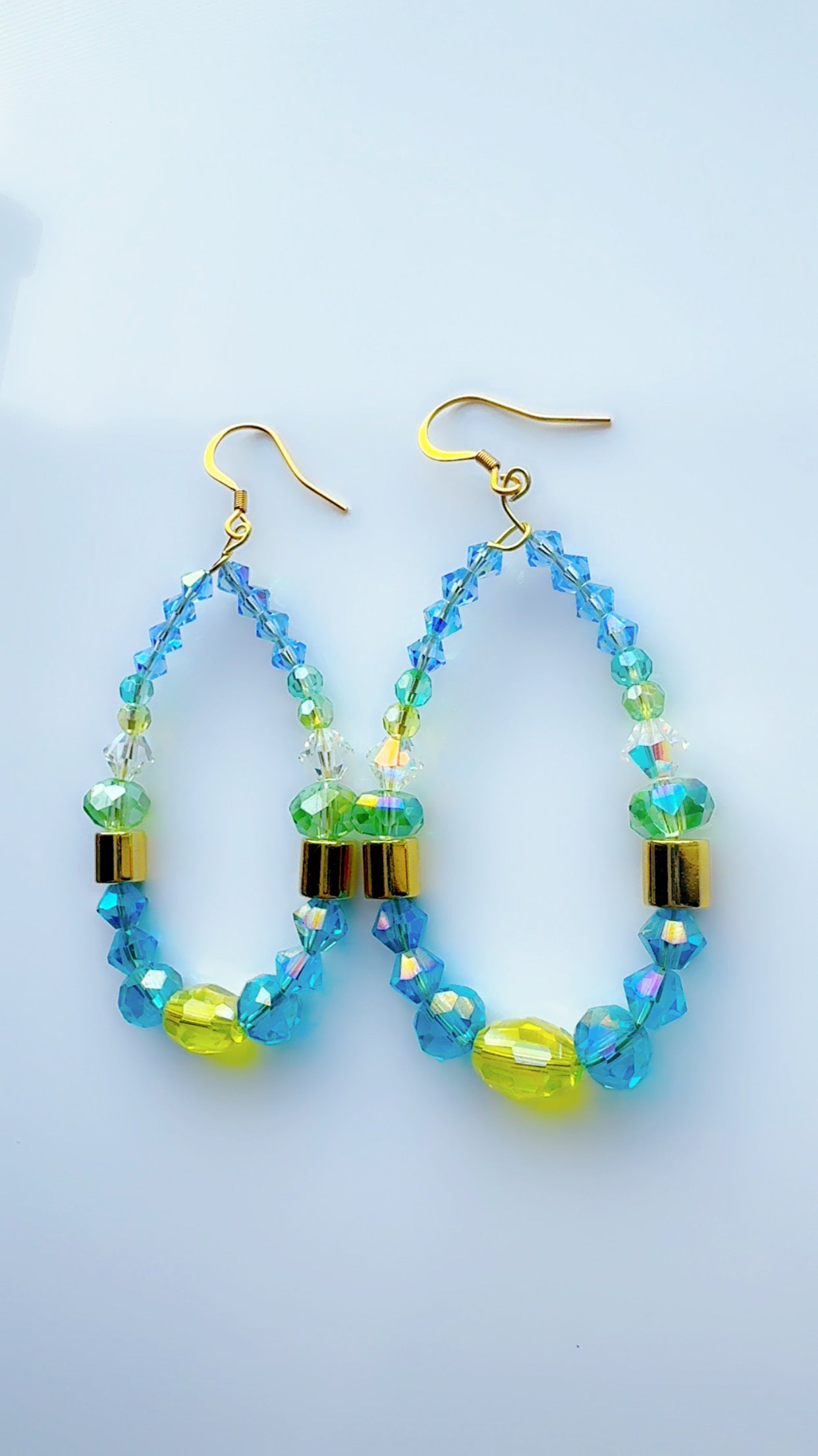 Carolina Blue and Green Crystal Ear Candy *Brand Signature Style