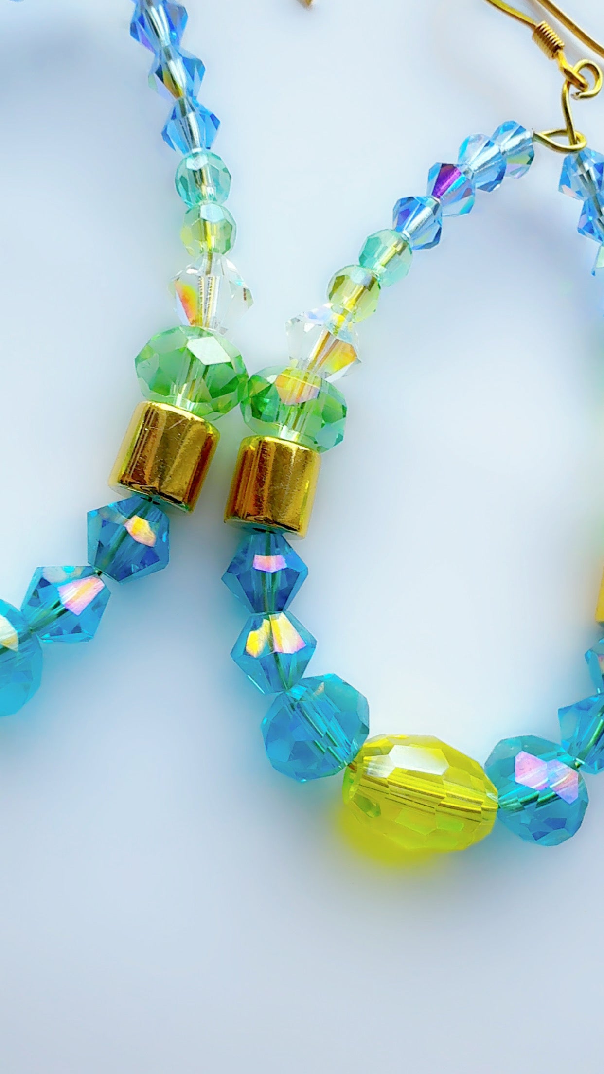 Carolina Blue and Green Crystal Ear Candy *Brand Signature Style